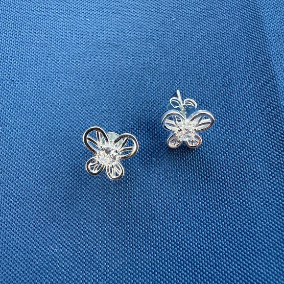 New 925 Italy Sterling Silver Elegant Silver Butterfly Jewelry Set - Picture 8 of 11